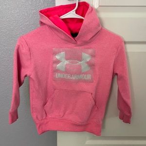 Under Armour YXS pink/silver hoodie.